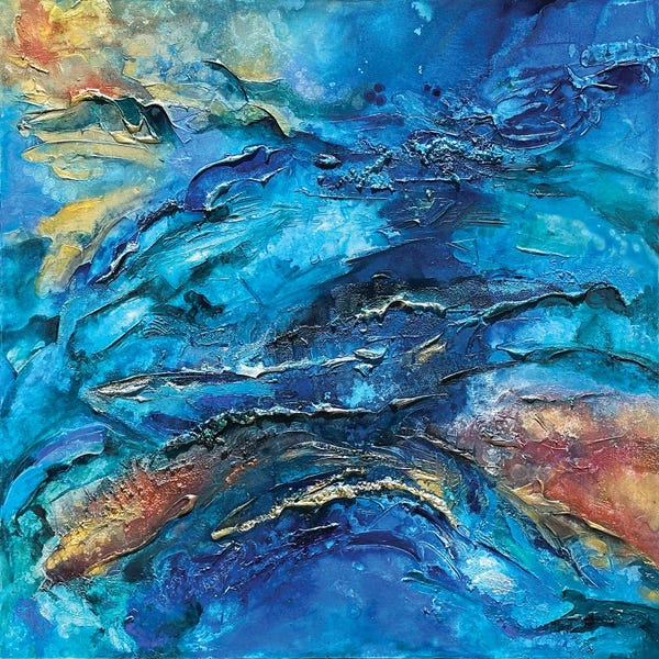 Fanitsa Petrou: Memories Of The Sea - Abstract Seascape by Fanitsa Petrou