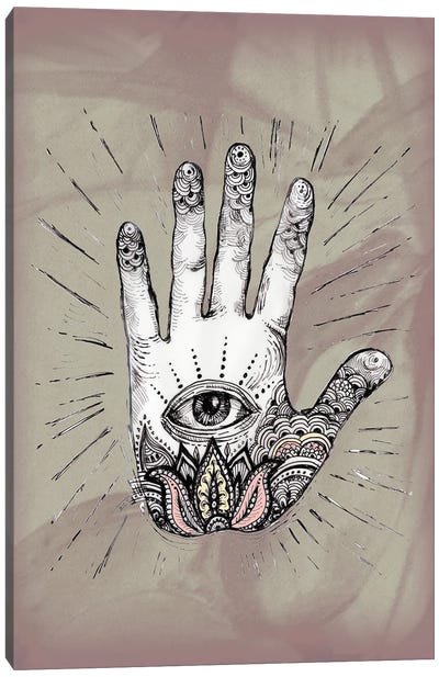 Hand With An Eye Canvas Art Print - Fanitsa Petrou