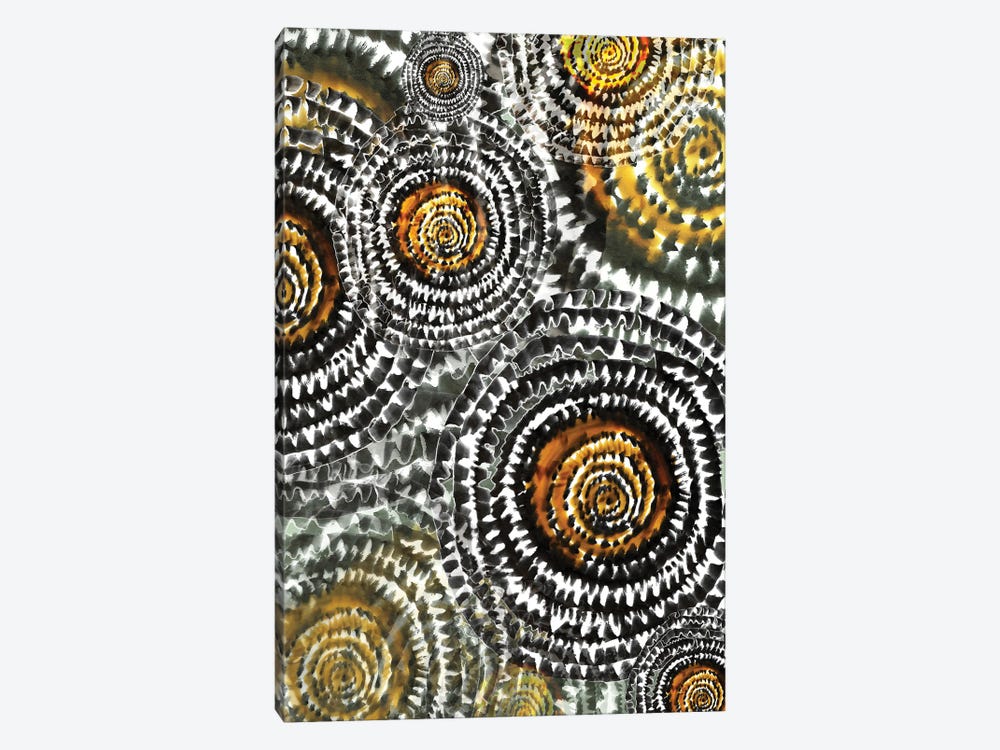 Abstract - Wheels In Yellow by Fanitsa Petrou 1-piece Canvas Print