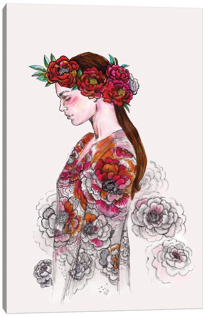 Flower Crown - Boho Chic Canvas Art Print - Fanitsa Petrou