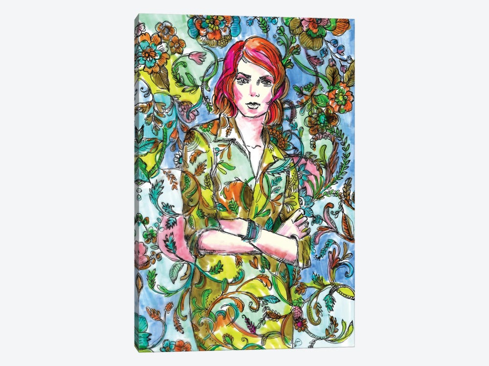 Floral Dress - Fashion Illustration by Fanitsa Petrou 1-piece Canvas Print