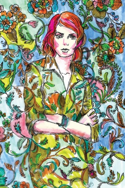 Fanitsa Petrou: Floral Dress - Fashion Illustration by Fanitsa Petrou