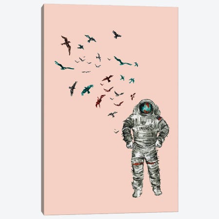 Astronaut - Space Birds I Canvas Print #FPT81} by Fanitsa Petrou Canvas Art