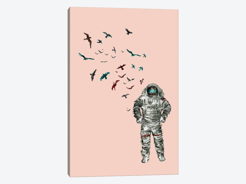 Astronaut - Space Birds I by Fanitsa Petrou 1-piece Canvas Art Print