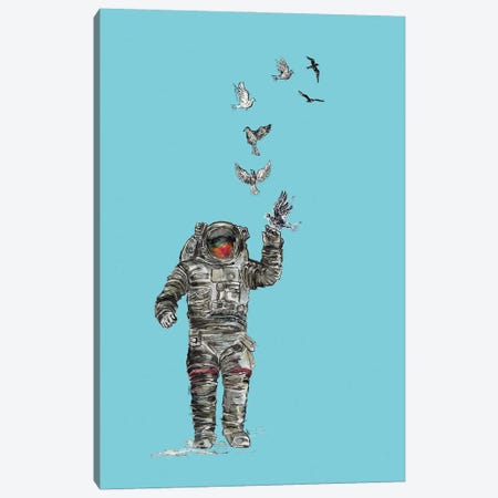Astronaut - Space Birds II Canvas Print #FPT82} by Fanitsa Petrou Canvas Artwork