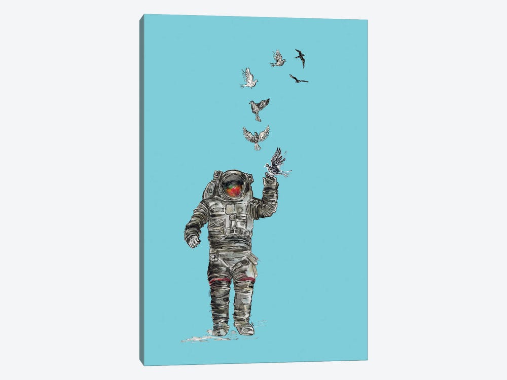Astronaut - Space Birds II by Fanitsa Petrou 1-piece Canvas Wall Art