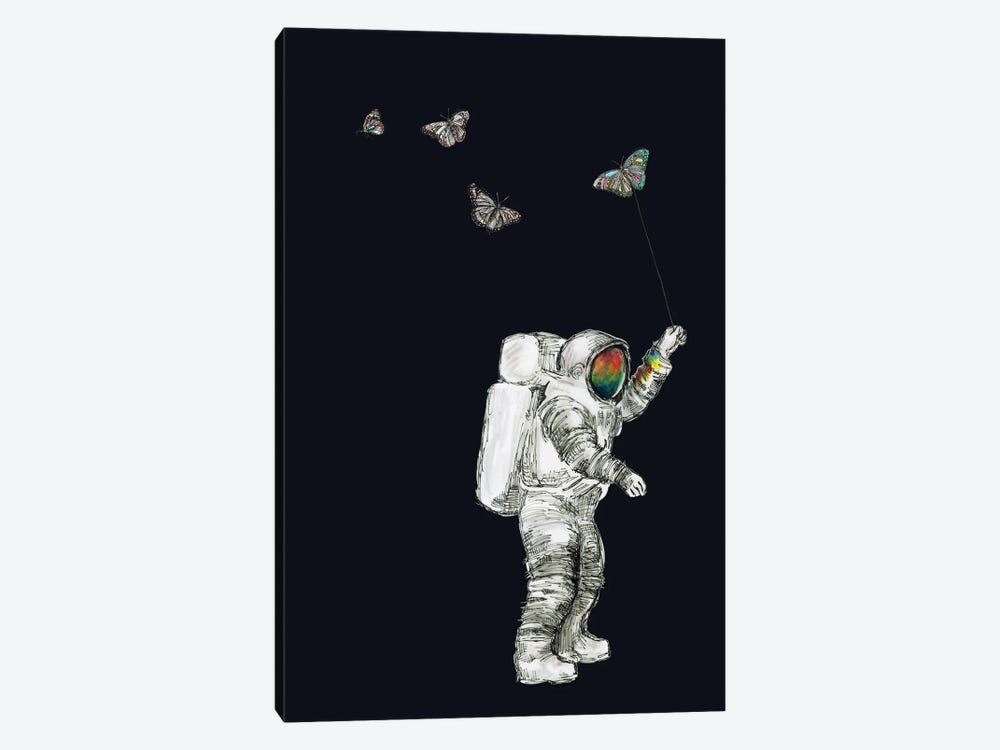 Astronaut - Space Butterflies I by Fanitsa Petrou 1-piece Canvas Print