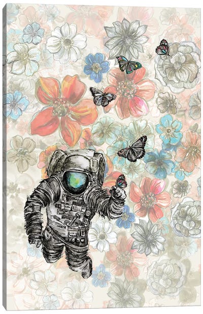 Astronaut - Space Garden Canvas Art Print - Fanitsa Petrou