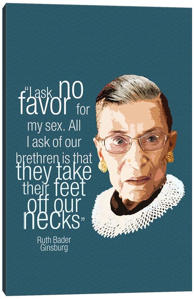 Ruth Bader Ginsberg Quote - Feminist Art Canvas Art Print - Ceiling Shatterers