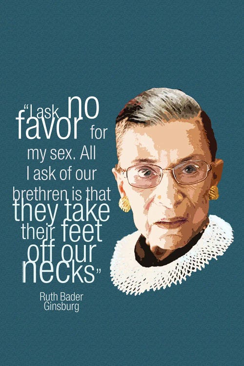 Ruth Bader Ginsberg Quote - Feminist Art