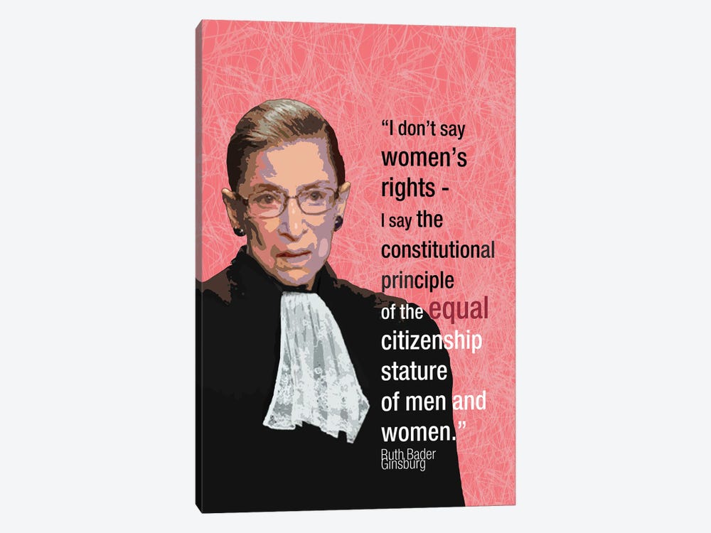Ruth Bader Ginsberg - Feminist Quote by Fanitsa Petrou 1-piece Canvas Print