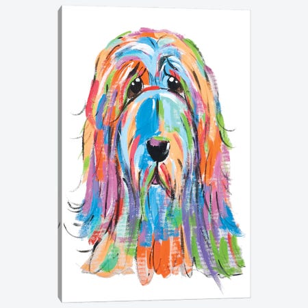 Sad Dog Canvas Print #FPW109} by Faux Paw Petique, By Debby Carman Art Print