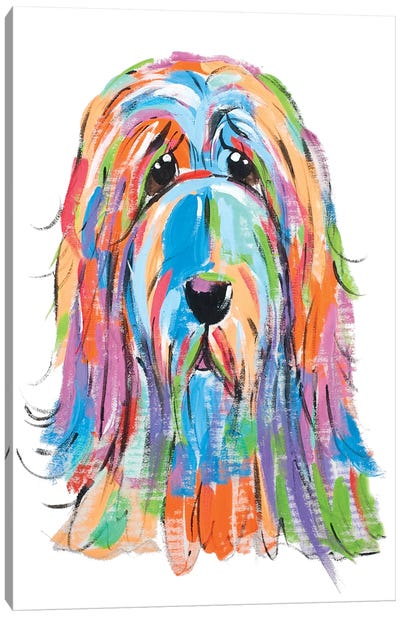 Sad Dog Canvas Art Print - Faux Paw Petique, By Debby Carman