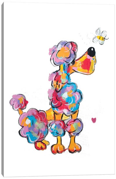 Rainbow Poodle Canvas Art Print - Faux Paw Petique, By Debby Carman