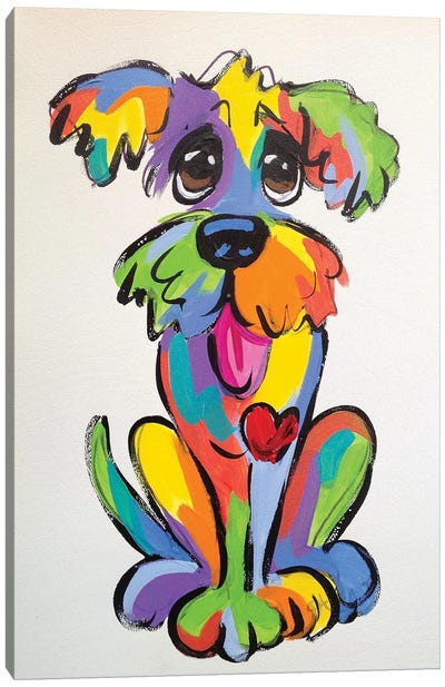 Goofy Dog Canvas Art Print - Faux Paw Petique, By Debby Carman