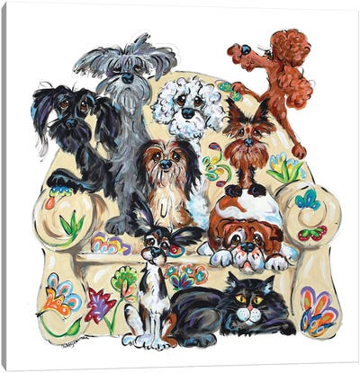 Moms Away Let's Play Canvas Art Print - Faux Paw Petique, By Debby Carman