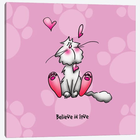 Believe In Love Canvas Print #FPW153} by Faux Paw Petique, By Debby Carman Canvas Artwork