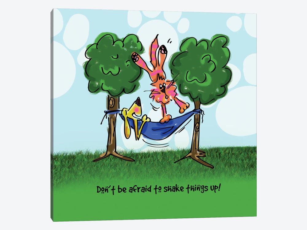 Don't Be Afraid To Shake Things Up! by Faux Paw Petique, By Debby Carman 1-piece Canvas Wall Art