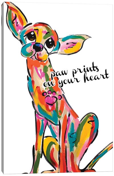 Paw Prints On My Heart Canvas Art Print