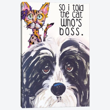 Boss Canvas Print #FPW51} by Faux Paw Petique, By Debby Carman Canvas Wall Art