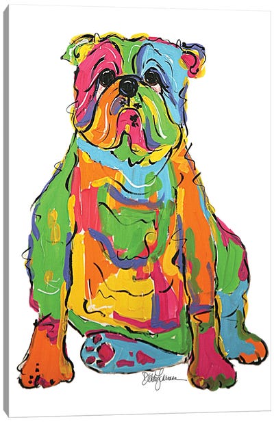 Bully Rumples Canvas Art Print - Bulldog Art