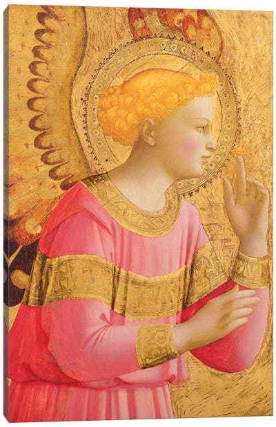 Annunciatory Angel, 1450-55 Canvas Art Print - Renaissance Art