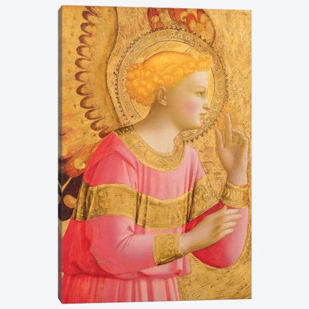 Annunciatory Angel, 1450-55 Canvas Print #FRA11} by Fra Angelico Canvas Art Print