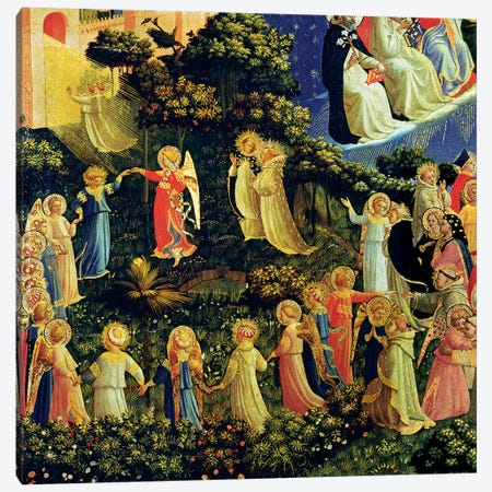 Deatil Of Paradise, The Last Judgement, c.1431 Canvas Print #FRA12} by Fra Angelico Art Print