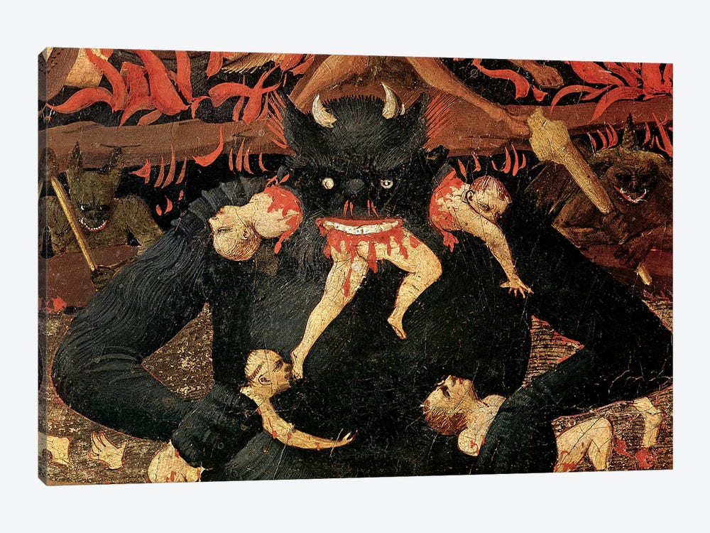 Detail Of Satan Devouring The Damned In Hell, The Last Judgement, c.1431 by Fra Angelico 1-piece Art Print