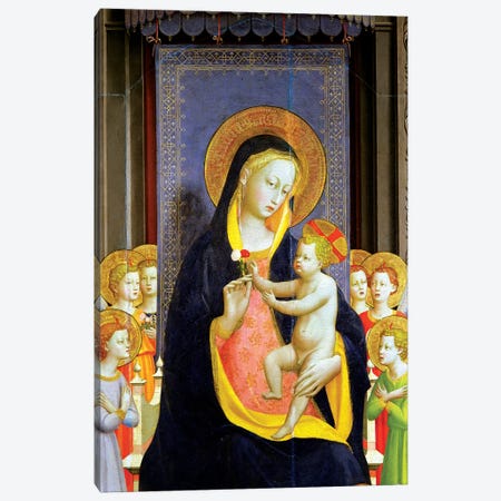 Detail Of Virgin And Child, Fiesole Altarpiece, c.1422 Canvas Print #FRA15} by Fra Angelico Canvas Wall Art