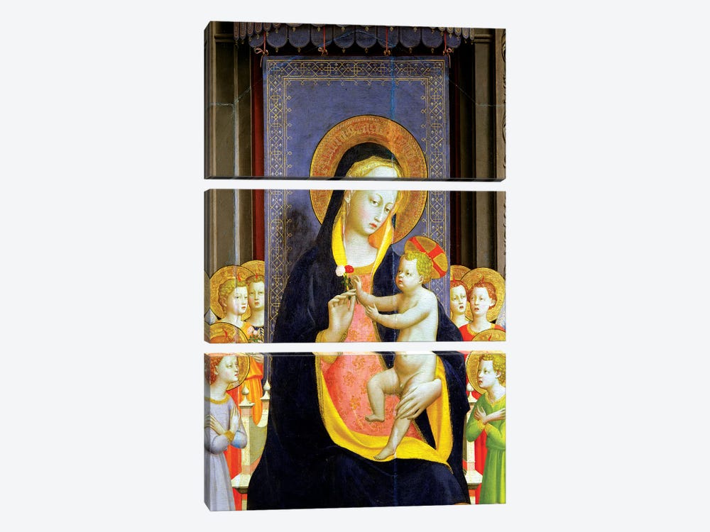 Detail Of Virgin And Child, Fiesole Altarpiece, c.1422 by Fra Angelico 3-piece Art Print