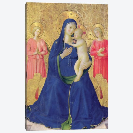Detail Of The Enthroned Virgin And Child, Bosco ai Frati Altarpiece, 1452 Canvas Print #FRA16} by Fra Angelico Canvas Artwork