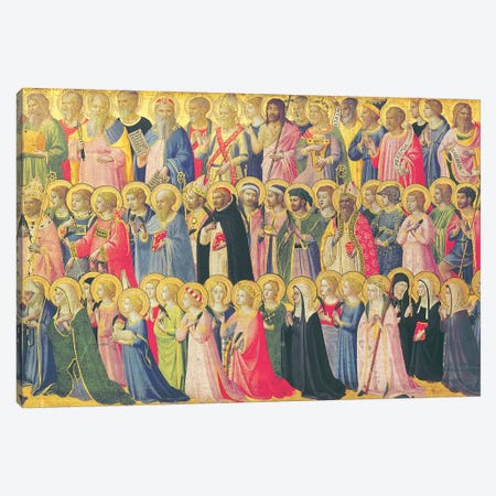 The Forerunners Of Christ With Saints And Martyrs, 1423-24 Canvas Print #FRA17} by Fra Angelico Canvas Art