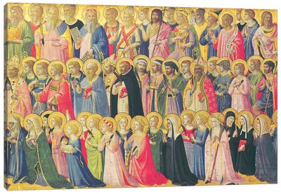 The Forerunners Of Christ With Saints And Martyrs, 1423-24 Canvas Art Print - Group Art
