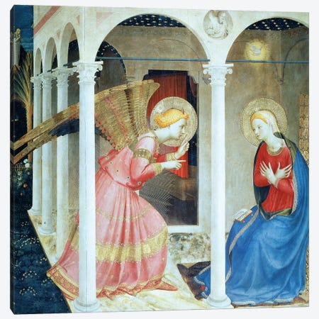 Annunciation Of Cortana, Church of Gesú, 1433-36 (Museo Diocesane, Cortana) Canvas Print #FRA20} by Fra Angelico Canvas Wall Art