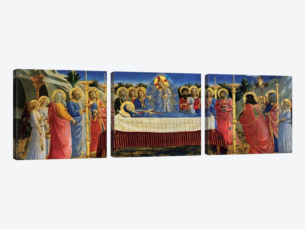 Death Of The Virgin, c.1432 by Fra Angelico 3-piece Canvas Artwork