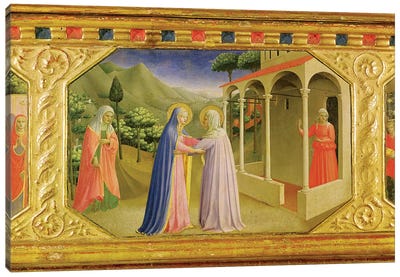 Visitation, from the predella of the Annunciation Alterpiece, c.1430-32  Canvas Art Print - Christian Art