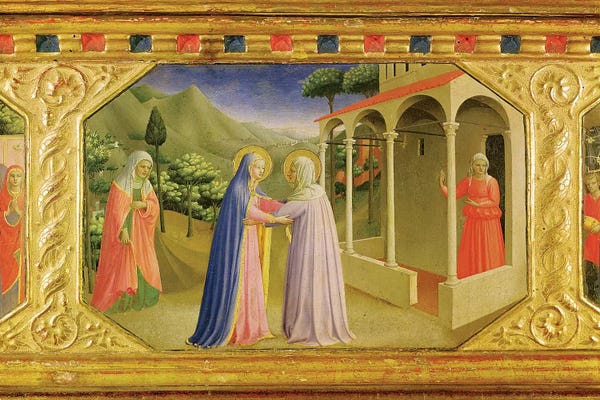 Renaissance: Visitation, from the predella of the Annunciation Alterpiece, c.1430-32  by Fra Angelico