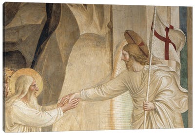 Detail Of Abraham And Jesus, The Descent Into Limbo, 1442 Canvas Art Print - Renaissance Art