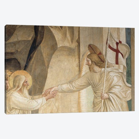 Detail Of Abraham And Jesus, The Descent Into Limbo, 1442 Canvas Print #FRA30} by Fra Angelico Canvas Print