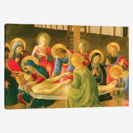 Detail of Center, Lamentation Over The Dead Christ, 1436-41 Canvas Print #FRA31} by Fra Angelico Canvas Art Print