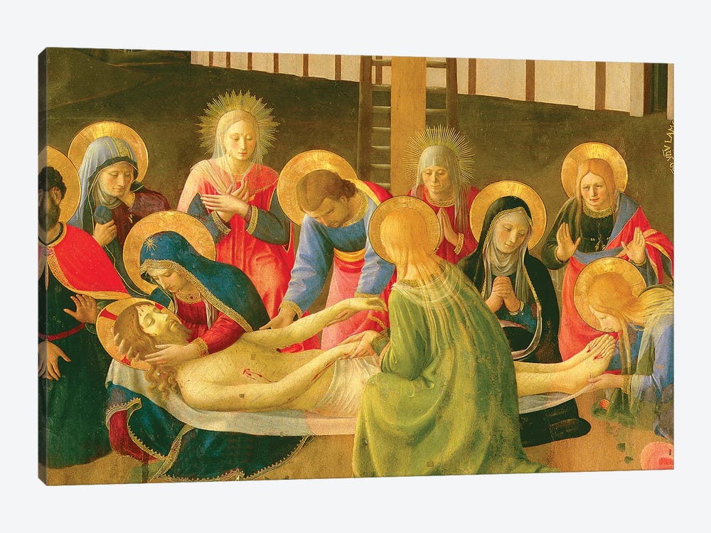 Detail of Center, Lamentation Over The Dead Christ, 1436-41 by Fra Angelico 1-piece Canvas Art Print