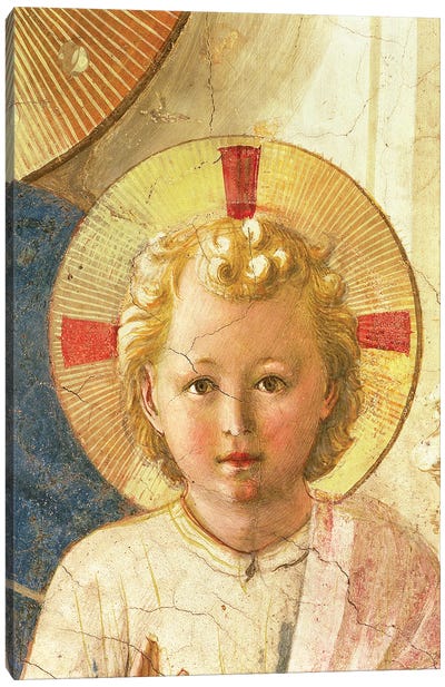 Detail Of Head, The Christ Child, The Madonna Delle Ombre (Madonna of the Shadows), 1450 Canvas Art Print - Christian Art