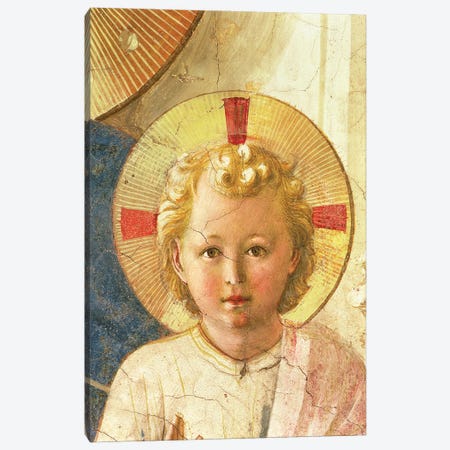 Detail Of Head, The Christ Child, The Madonna Delle Ombre (Madonna of the Shadows), 1450 Canvas Print #FRA32} by Fra Angelico Art Print