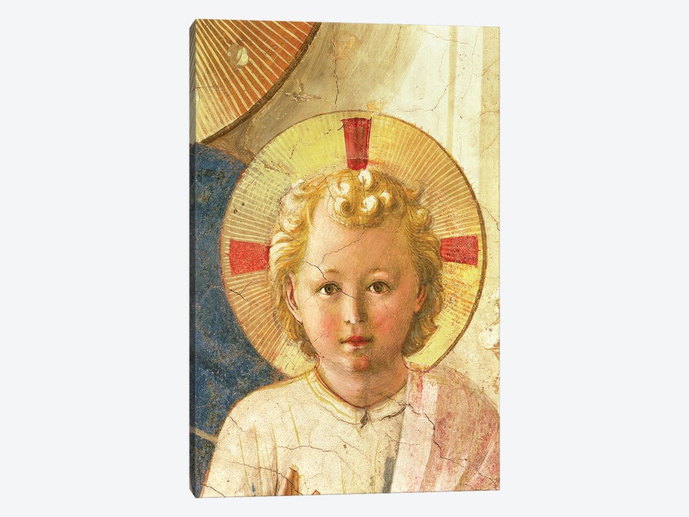 Detail Of Head, The Christ Child, The Madonna Delle Ombre (Madonna of the Shadows), 1450 by Fra Angelico 1-piece Canvas Wall Art