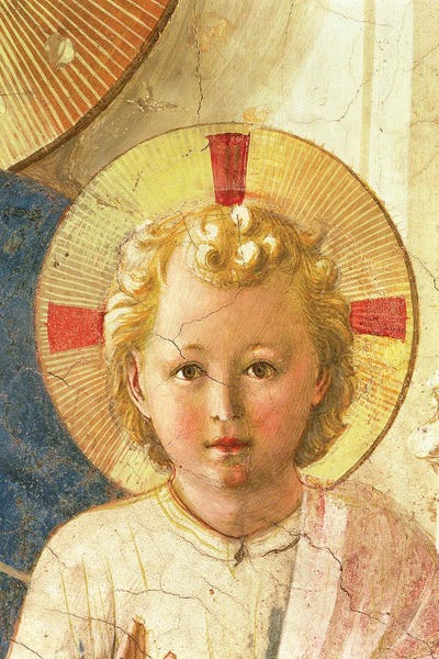 Renaissance: Detail Of Head, The Christ Child, The Madonna Delle Ombre (Madonna of the Shadows), 1450 by Fra Angelico