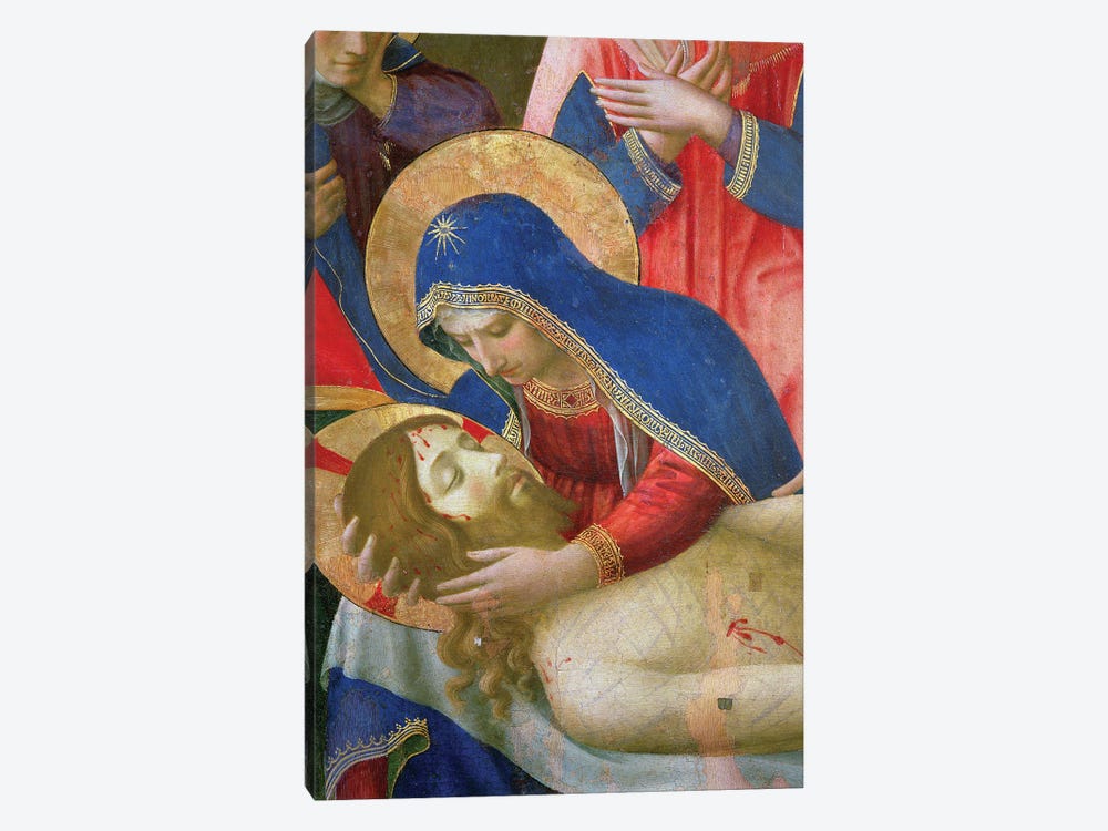 Detail of Madonna Holding Jesus, Lamentation Over The Dead Christ, c.1436-40 by Fra Angelico 1-piece Canvas Print