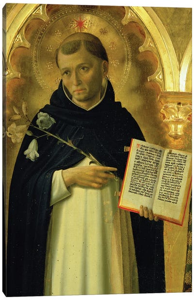 Detail Of St. Dominic, Perugia Altarpiece, 1437-38 Canvas Art Print - Fra Angelico