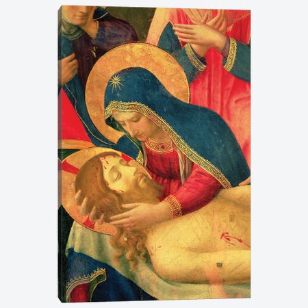 Detail Of The Virgin Mary Holding Christ, Lamentation Over The Dead Christ, c.1436-40 Canvas Print #FRA38} by Fra Angelico Canvas Print