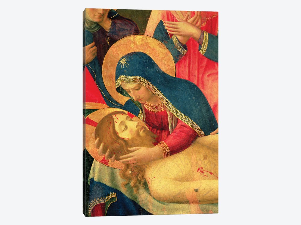 Detail Of The Virgin Mary Holding Christ, Lamentation Over The Dead Christ, c.1436-40 by Fra Angelico 1-piece Canvas Artwork